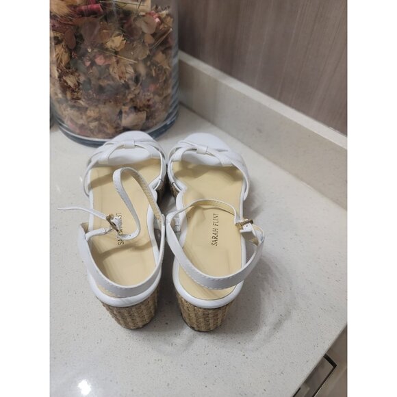 Sarah Flint Mirjana Wedge 50. White Calf Leather Raffia SF570WR Size 41/ US 10 - Picture 3 of 9